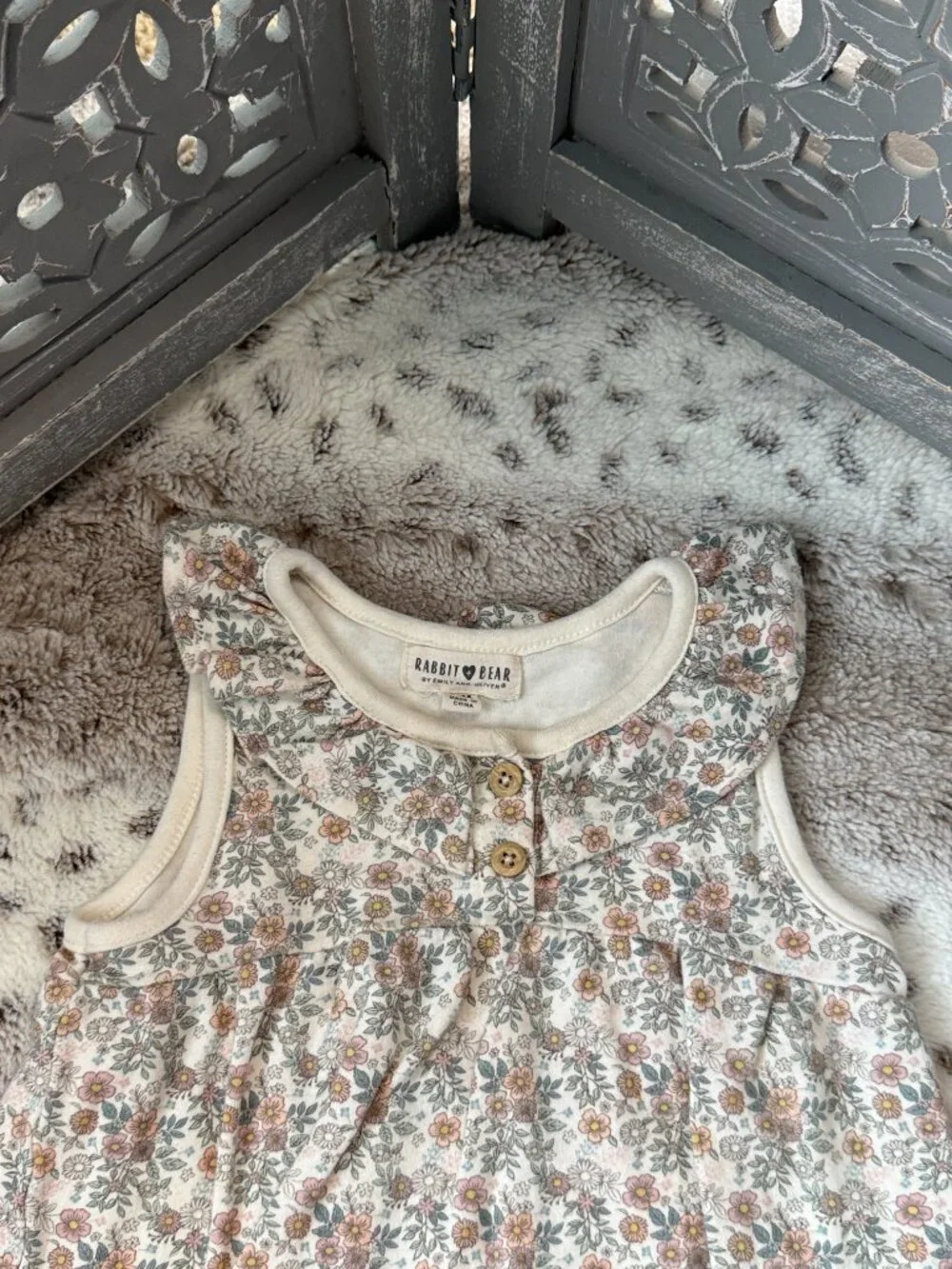 Rabbit + Bear pastel floral bodysuit baby girls 24 months girlhoodcore summer